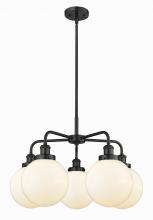 Innovations Lighting 916-5CR-BK-G201-8 - Beacon - 5 Light - 27 inch - Matte Black - Chandelier