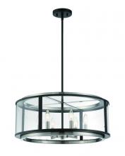 Eurofase 38276-019 - TAMBOURO,6LT PENDANT,NIC/BLK