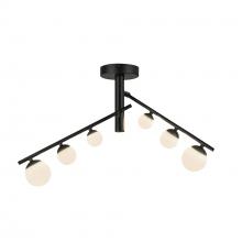 Kuzco Lighting Inc SF55525-BK/OP - Juniper 2 Head Black/Opal Glass LED Semi-Flush