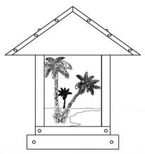 Arroyo Craftsman TRC-12PTTN-BZ - 12" timber ridge column mount with palm tree  filigree