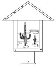 Arroyo Craftsman TRP-12CTGW-VP - 12" timber ridge post mount with cactus  filigree