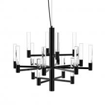 Blackjack Lighting SER-23D-BL-TC - Seraph 23&#34; 3-Tier Chandelier (Clear) - Matte Black