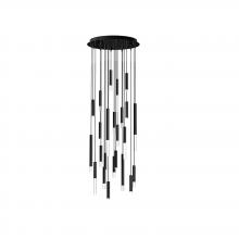 Blackjack Lighting STL-20P-BL - Steelos 20&#34; Round Pendant, 24-light - Matte Black [Special order]