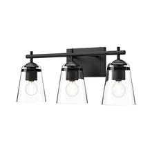 Alora Lighting VL638221MBCL - Addison 22-in Clear Glass/Matte Black 3 Lights Vanity