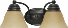 Nuvo 60/1271 - Empire - 2 Light 15&#34; Vanity with Champagne Linen Washed Glass - Mahogany Bronze Finish