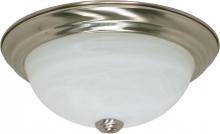 Nuvo 60/197 - 2 Light - 11&#34; Flush with Alabaster Glass - Brushed Nickel Finish