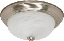 Nuvo 60/198 - 2 Light - 13&#34; Flush with Alabaster Glass - Brushed Nickel Finish