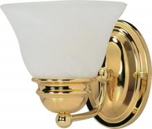 Nuvo 60/348 - Empire - 1 Light 7&#34; Vanity with Alabaster Glass - Polished Brass Finish