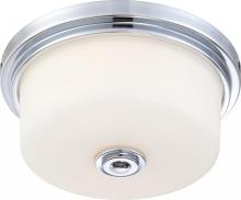 Nuvo 60/4591 - Soho - 2 Light Medium Flush with Satin White Glass - Polished Chrome Finish