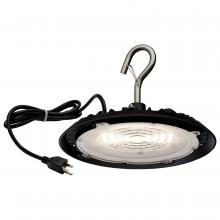 Nuvo 65/961 - 60 Watt; Hi-Pro Shop Light with Plug; 8&#34; Dia.; 4000K; Black Finish; 120 Volt