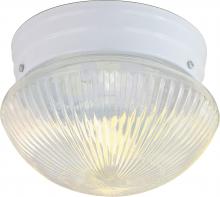 Nuvo SF76/251 - 1 Light - 8&#34; Flush with Clear Ribbed Glass - White Finish