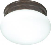 Nuvo SF76/600 - 1 Light - 8&#34; Flush with White Glass - Old Bronze Finish