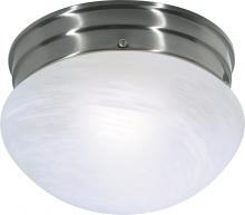 Nuvo SF76/671 - 1 Light - 8&#34; - Flush with Alabaster Glass - Brushed Nickel Finish