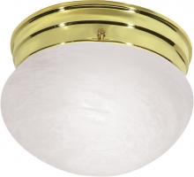 Nuvo SF76/672 - 1 Light - 8&#34; - Flush with Alabaster Glass - Polished Brass Finish