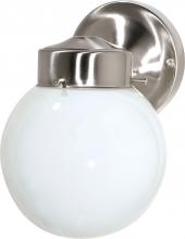 Nuvo SF76/705 - 1 Light - 6&#34; Outdoor Wall with White Glass - Brushed Nickel Finish