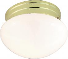 Nuvo SF77/059 - 1 Light - 8&#34; Flush with White Glass - Polished Brass Finish