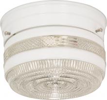 Nuvo SF77/097 - 1 Light - 6&#39;&#39; Flush with White and Crystal Accent Glass - White Finish