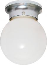 Nuvo SF77/110 - 1 Light - 6&#34; Flush with White Glass - Polished Chrome Finish