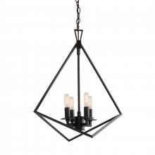 ELK Home 5388-MB-NG - Trapezoid Cage 18&#39;&#39; Wide 4-Light Chandelier - Matte Black